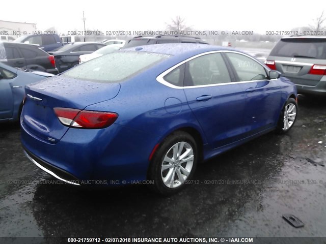 1C3CCCAB5FN688227 - 2015 CHRYSLER 200 LIMITED BLUE photo 4