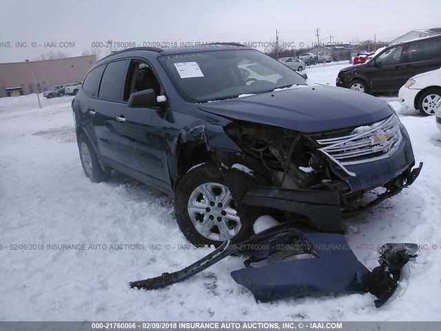 1GNKVFED5DJ112597 - 2013 CHEVROLET TRAVERSE LS BLUE photo 1