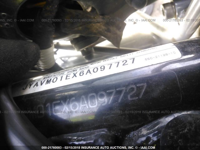 JYAVM01EX6A097727 - 2006 YAMAHA XVS65 A BLACK photo 10