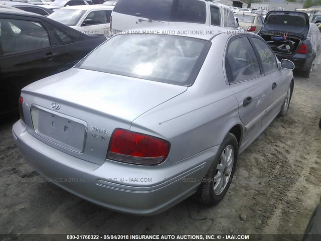 KMHWF35HX5A132186 - 2005 HYUNDAI SONATA GLS/LX SILVER photo 4