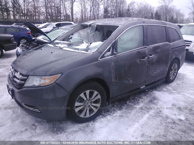 5FNRL5H62HB005122 - 2017 HONDA ODYSSEY EXL GRAY photo 2