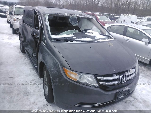 5FNRL5H62HB005122 - 2017 HONDA ODYSSEY EXL GRAY photo 6