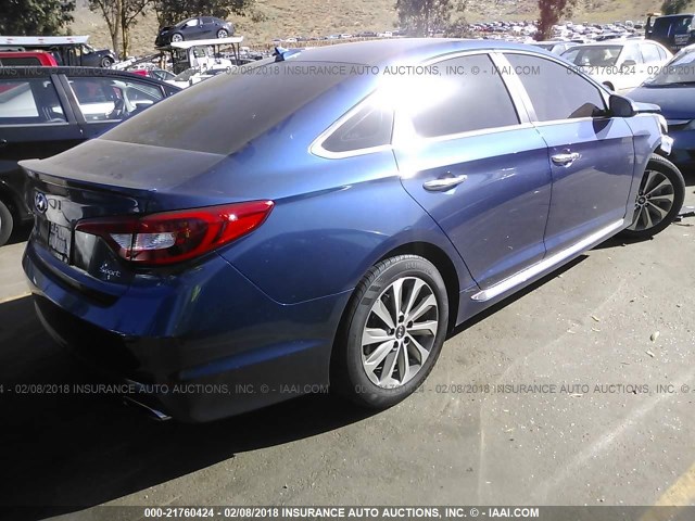 5NPE34AF6HH516420 - 2017 HYUNDAI SONATA SPORT/LIMITED Dark Blue photo 4