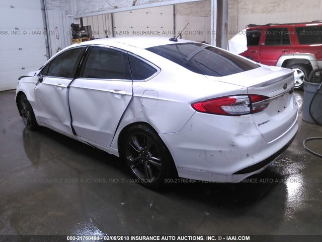 3FA6P0VP6HR207845 - 2017 FORD FUSION SPORT WHITE photo 3