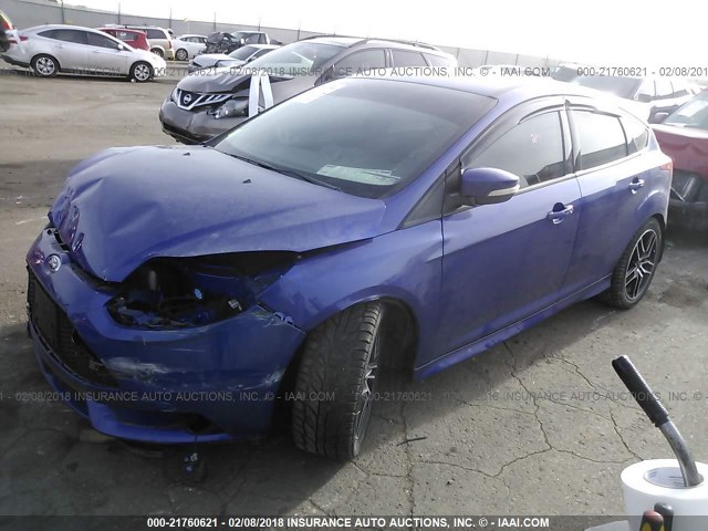 1FADP3L98EL433294 - 2014 FORD FOCUS ST BLUE photo 2