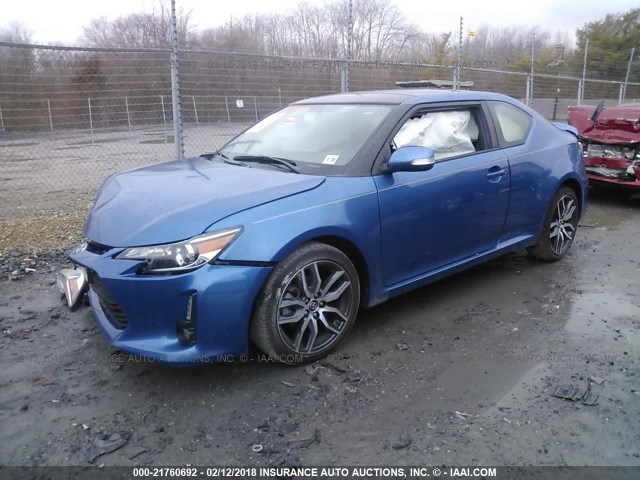 JTKJF5C73FJ000756 - 2015 TOYOTA SCION TC BLUE photo 2