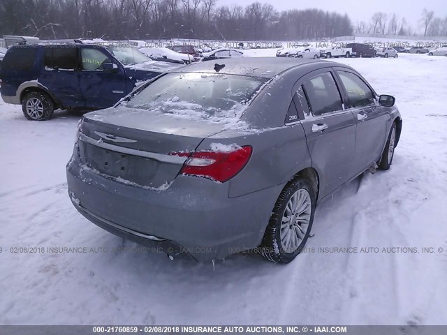 1C3CCBCB6CN284100 - 2012 CHRYSLER 200 LIMITED GRAY photo 4