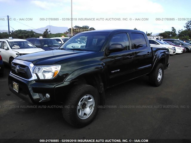 5TFLU4EN4EX108861 - 2014 TOYOTA TACOMA DOUBLE CAB GREEN photo 2