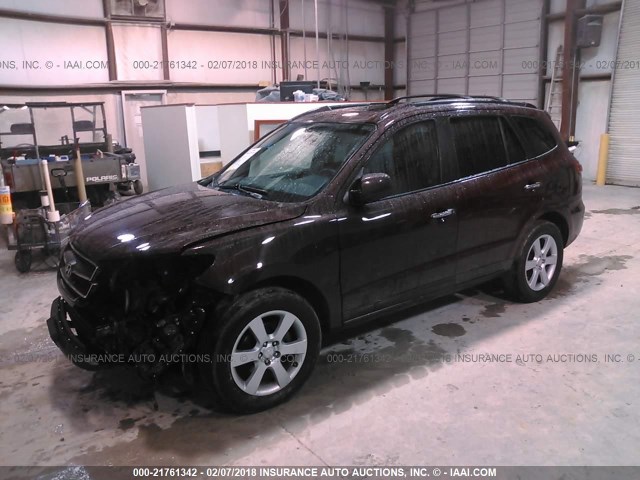 5NMSH13E87H103403 - 2007 HYUNDAI SANTA FE SE/LIMITED MAROON photo 2