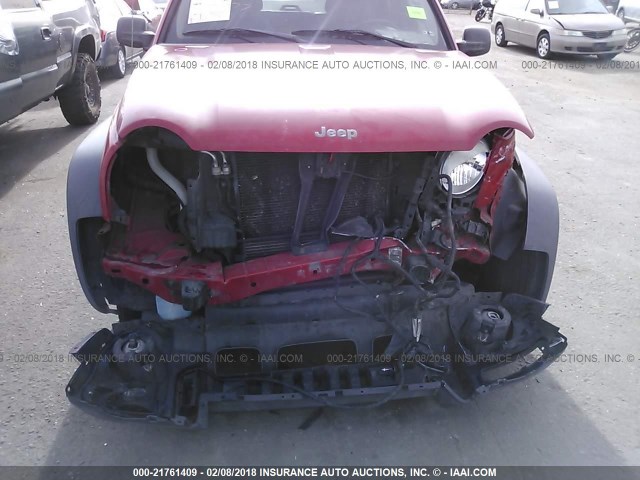 1J4GL48K84W298538 - 2004 JEEP LIBERTY SPORT RED photo 6