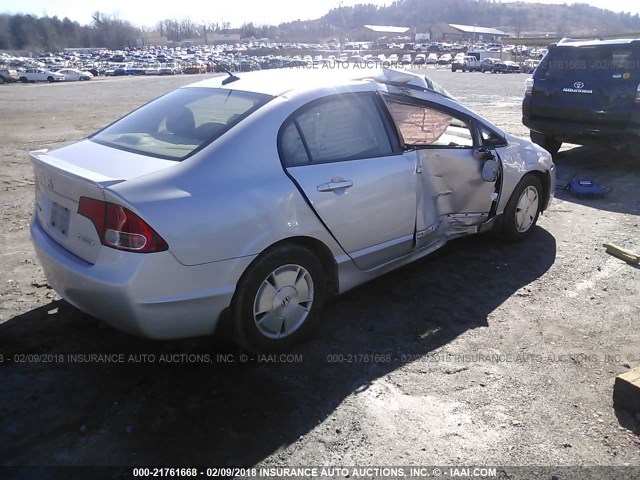 JHMFA36268S012542 - 2008 HONDA CIVIC HYBRID 银色 照片 4