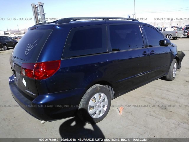 5TDZA23CX6S572043 - 2006 TOYOTA SIENNA CE/LE BLUE photo 4