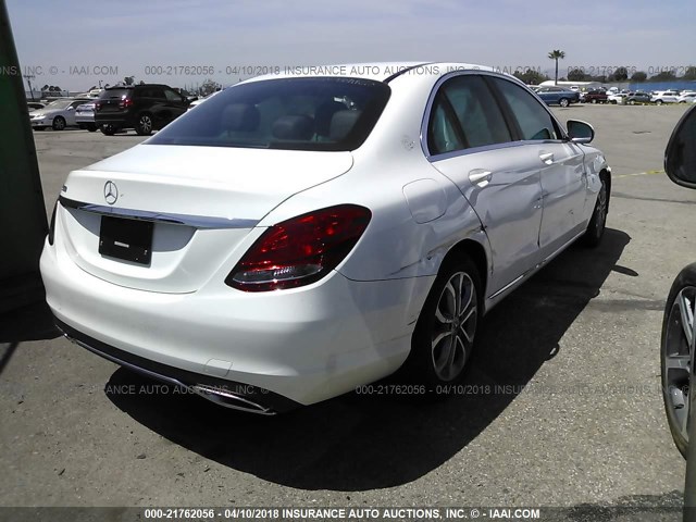 55SWF4JBXJU237001 - 2018 MERCEDES-BENZ C 300 WHITE photo 4