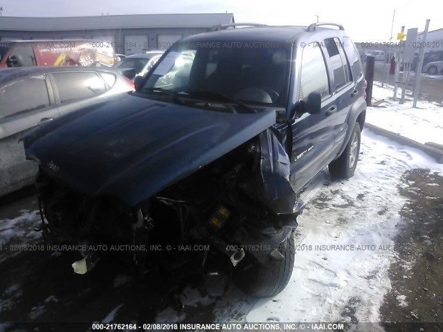 1J4GL48KX2W166345 - 2002 JEEP LIBERTY SPORT BLUE photo 2