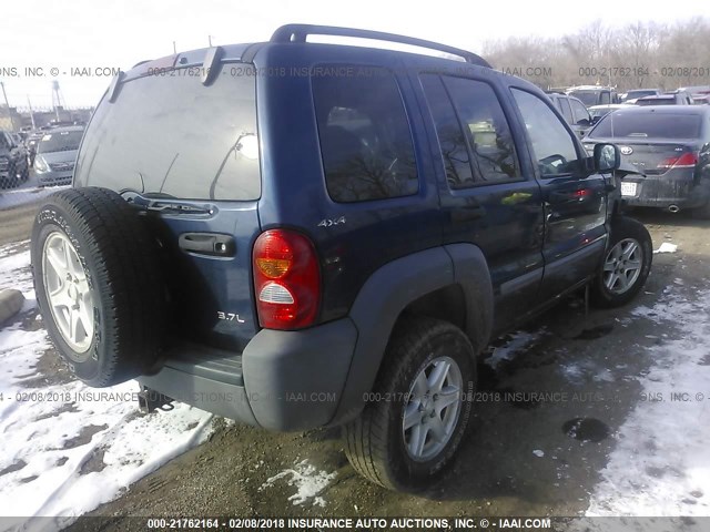 1J4GL48KX2W166345 - 2002 JEEP LIBERTY SPORT Mavi foto 4