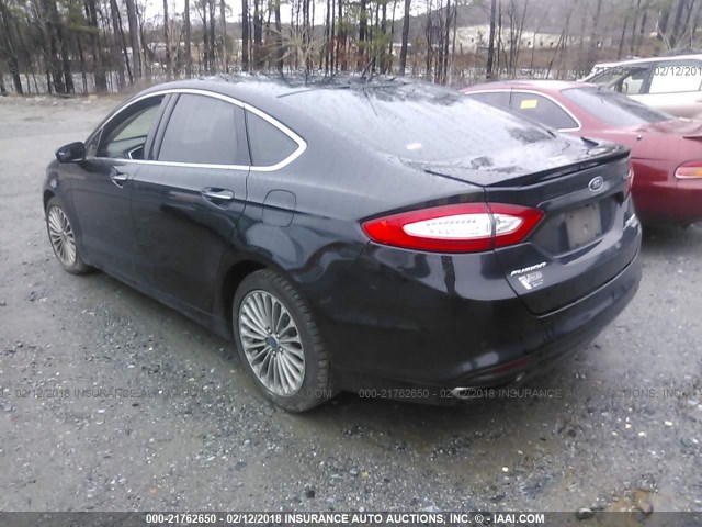 3FA6P0K97ER123048 - 2014 FORD FUSION TITANIUM BLACK photo 3