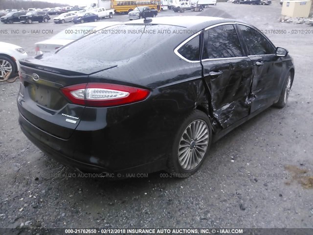 3FA6P0K97ER123048 - 2014 FORD FUSION TITANIUM BLACK photo 4