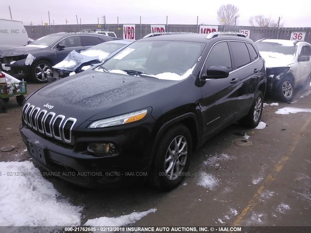 1C4PJMCB1EW163003 - 2014 JEEP CHEROKEE LATITUDE BLACK photo 2