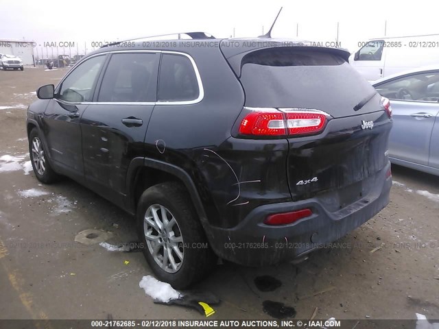 1C4PJMCB1EW163003 - 2014 JEEP CHEROKEE LATITUDE BLACK photo 3