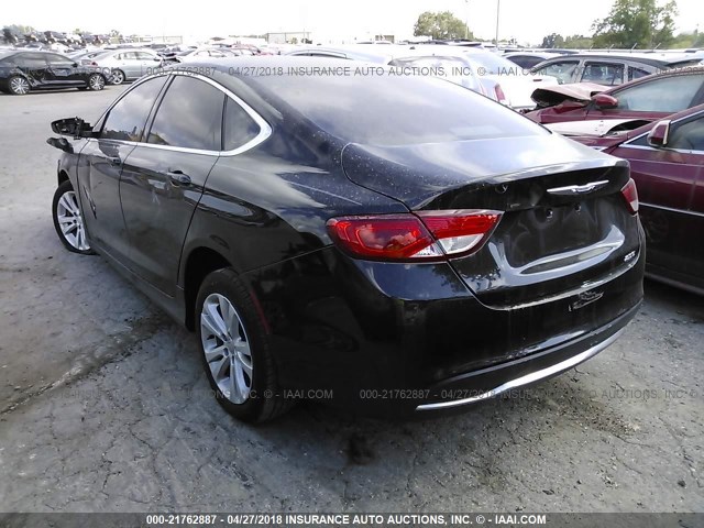 1C3CCCAB9GN125599 - 2016 CHRYSLER 200 LIMITED BLACK photo 3