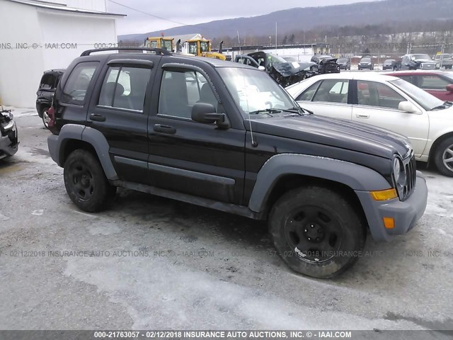 1J4GL48K86W104321 - 2006 JEEP LIBERTY SPORT BLACK photo 1