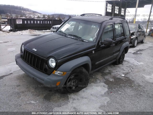 1J4GL48K86W104321 - 2006 JEEP LIBERTY SPORT BLACK photo 2