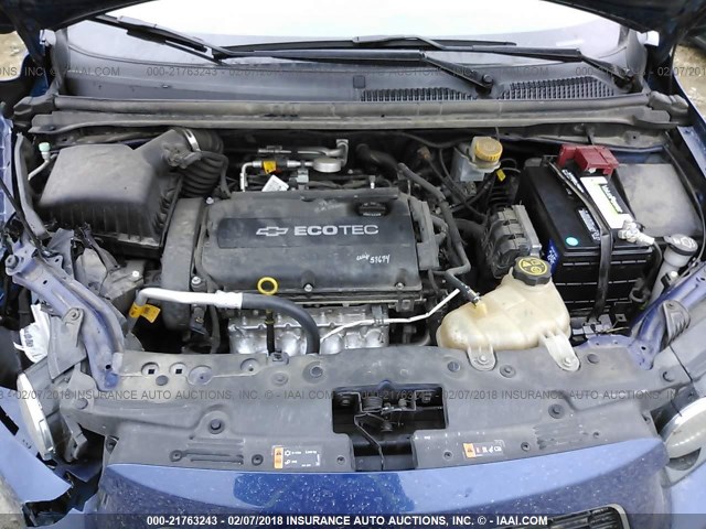 1G1JA6SH6D4167154 - 2013 CHEVROLET SONIC LS 蓝色 照片 10