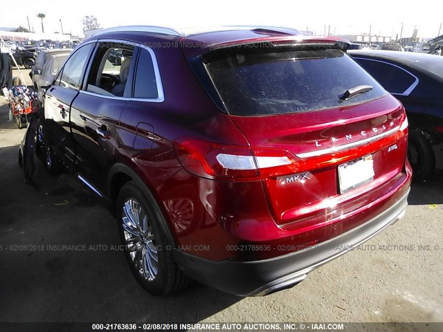 2LMPJ8LR2HBL52849 - 2017 LINCOLN MKX RESERVE Կարմիր լուսանկար 3