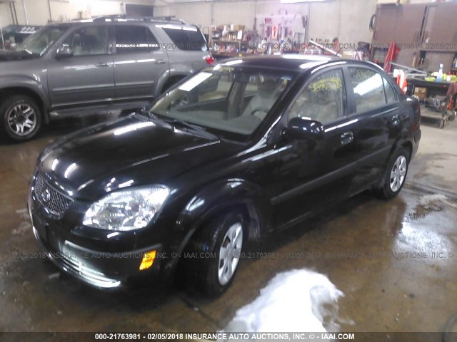 KNADE123366160683 - 2006 KIA RIO BLACK photo 2