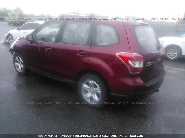 JF2SJAAC2FG461609 - 2015 SUBARU FORESTER 2.5I RED photo 3