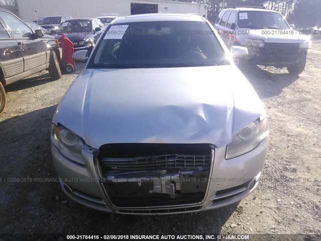 WAUAF78E86A089036 - 2006 AUDI A4 2/TURBO SILVER photo 6