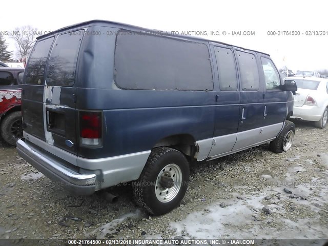 1FMHE31LXVHB39829 - 1997 FORD ECONOLINE E350 BLUE photo 4