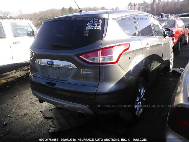 1FMCU9HXXDUA59753 - 2013 FORD ESCAPE SEL GRAY photo 4