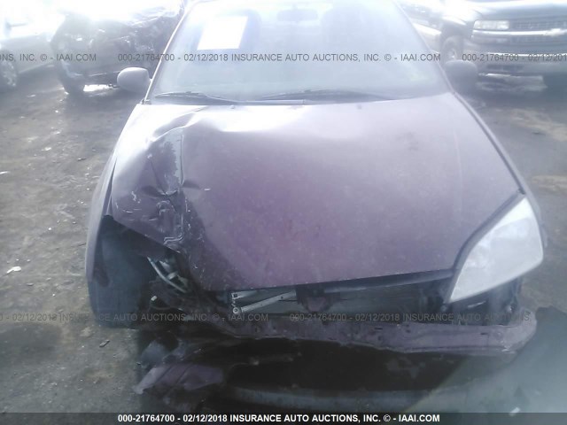 1FAFP31N76W160955 - 2006 FORD FOCUS ZX3 MAROON photo 6