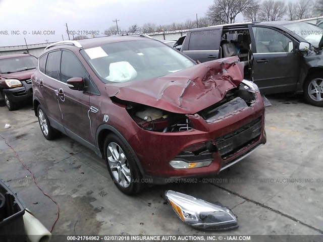 1FMCU0J90EUB71552 - 2014 FORD ESCAPE TITANIUM BURGUNDY photo 1