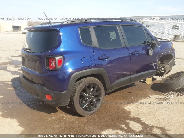 ZACCJBBB4HPF84297 - 2017 JEEP RENEGADE LATITUDE Dark Blue photo 4