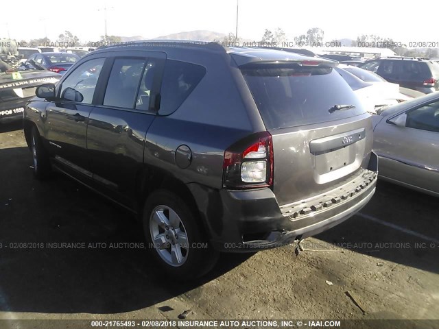 1C4NJCBA8FD304964 - 2015 JEEP COMPASS SPORT GRAY photo 3