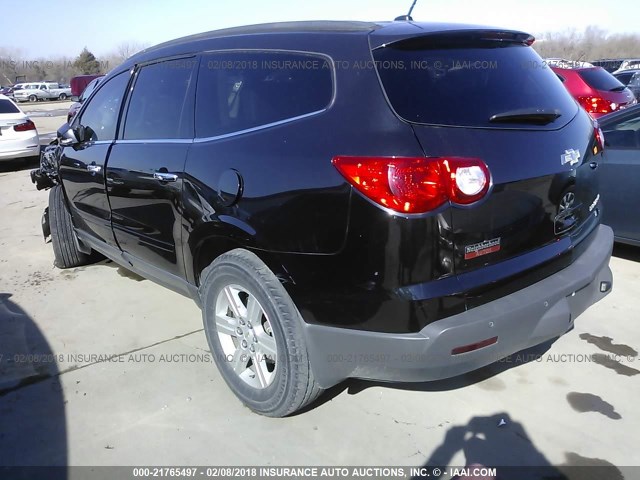 1GNKRGED8BJ160327 - 2011 CHEVROLET TRAVERSE LT BLACK photo 3