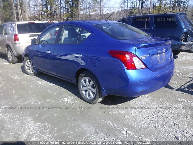 3N1CN7AP4CL901286 - 2012 NISSAN VERSA S/SV/SL BLUE photo 3