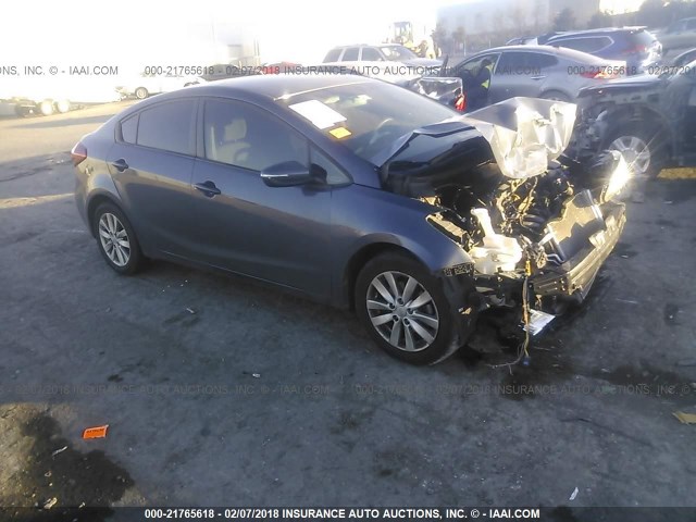 KNAFX4A62E5203592 - 2014 KIA FORTE LX GRAY photo 1