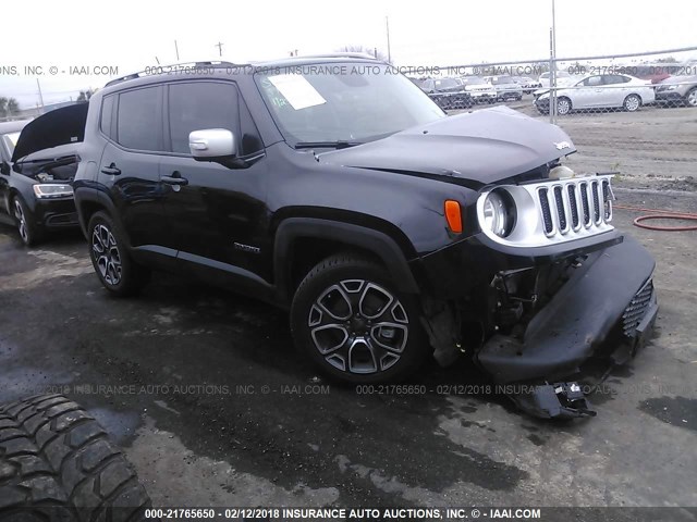 ZACCJADB8HPE41747 - 2017 JEEP RENEGADE LIMITED BLACK photo 1