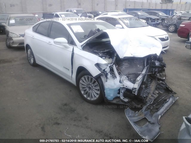 3FA6P0LU5ER338978 - 2014 FORD FUSION SE HYBRID WHITE photo 1