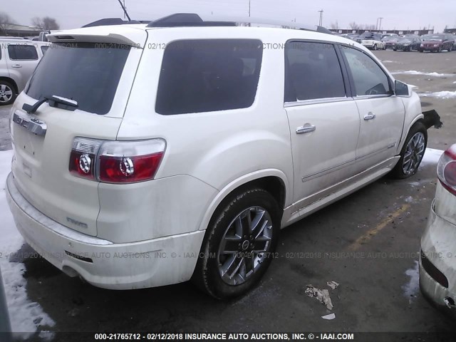 1GKKVTED1CJ152881 - 2012 GMC ACADIA DENALI WHITE photo 4