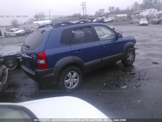 KM8JN12D56U426291 - 2006 HYUNDAI TUCSON GLS/LIMITED BLUE photo 4