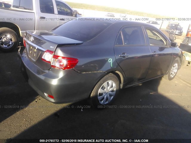 2T1BU4EE0BC750659 - 2011 TOYOTA COROLLA S/LE GRAY photo 4