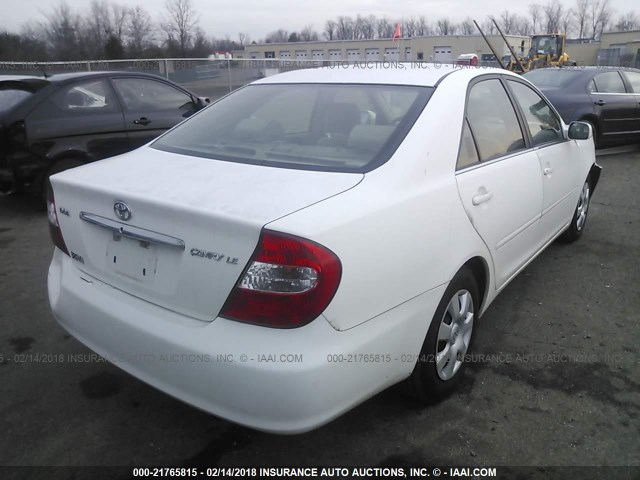 4T1BE30K63U141323 - 2003 TOYOTA CAMRY LE/XLE/SE WHITE photo 4