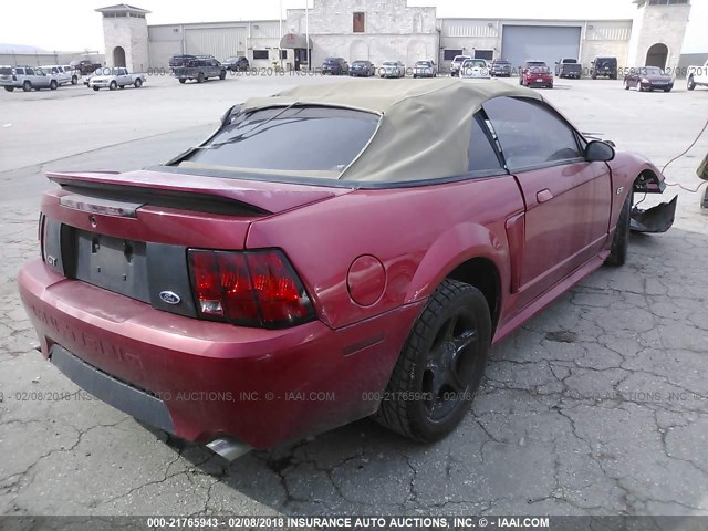 1FAFP45X8YF298234 - 2000 FORD MUSTANG GT RED photo 4
