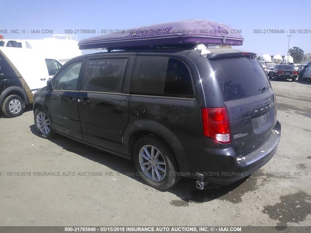 2C4RDGCG3DR758214 - 2013 DODGE GRAND CARAVAN SXT GRAY photo 3