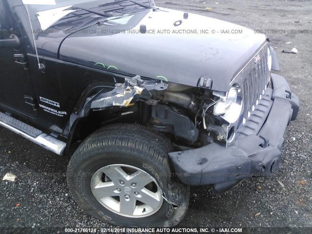 1J4BA3H10BL558026 - 2011 JEEP WRANGLER UNLIMITE SPORT BLACK photo 6