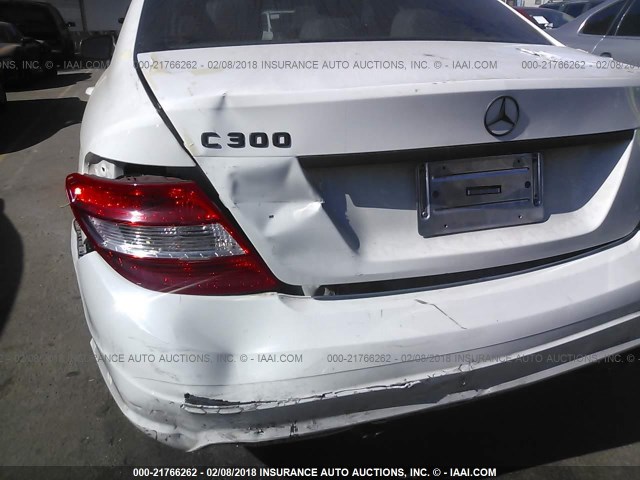 WDDGF54X19R066525 - 2009 MERCEDES-BENZ C 300 WHITE photo 6